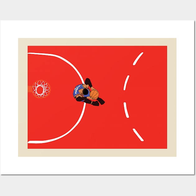 Russ Westbrook Dunk Minimalist from above Thunder Wall Art by NostalgiaUltra